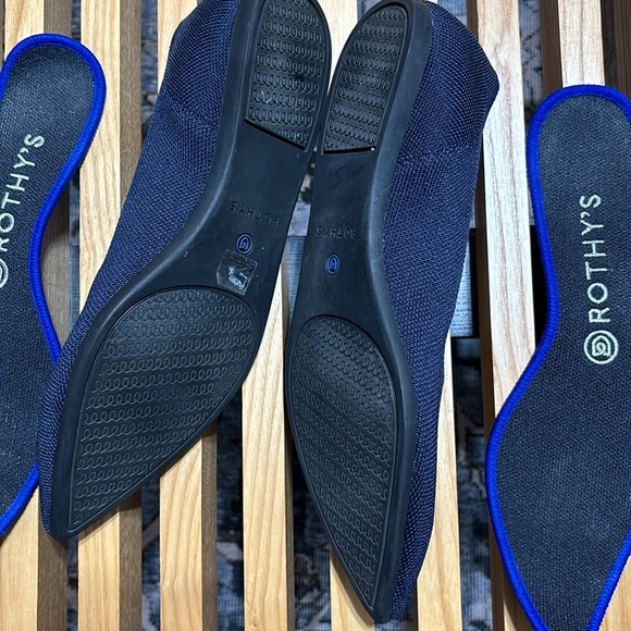 Rothy's Maritime Navy Blue Rubber Pointed Toe Flats 9.5 - Picture 5 of 5